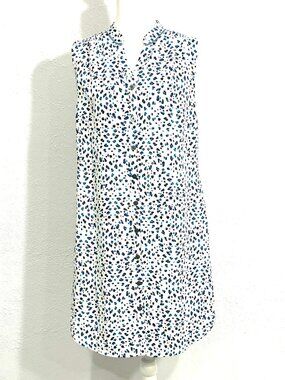 CAbi Sleeveless Shirt-Style Dress, Size Medium, Fully Lined, Button up, Bright B